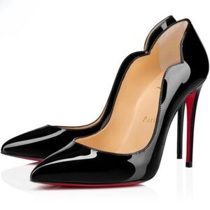Christian Louboutin Hot Chick Scallop
Pointed Toe Pump - BLACK PATENT, Size 9US